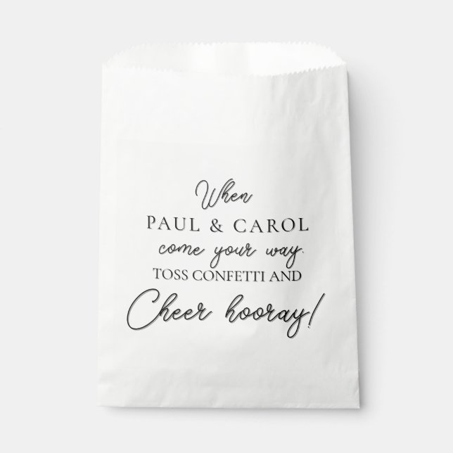 Personalisierte Papiertüte für Hochzeitkonfetti Geschenktütchen (Vorderseite)