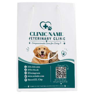 Personalisierte Papiertüte für Tierkliniken Mittlere Geschenktüte