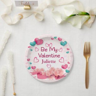 Personalisierte Pappteller Be My Valentine