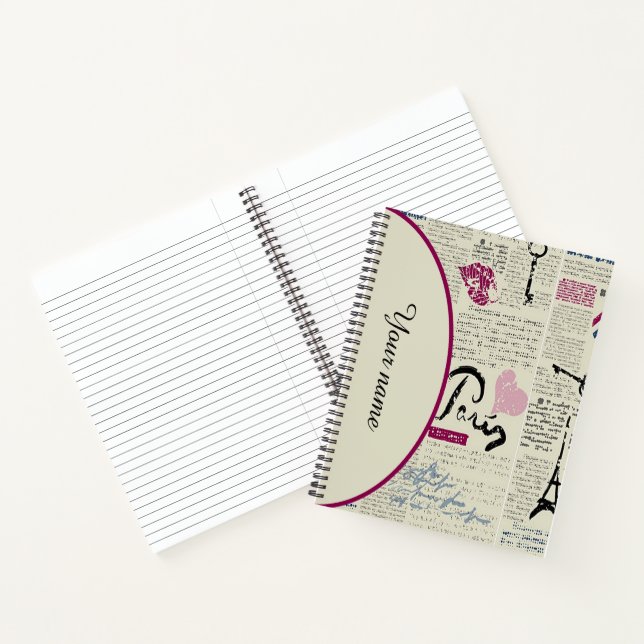 Personalisierte Paris-Grafik Notizbuch (Innenseite)