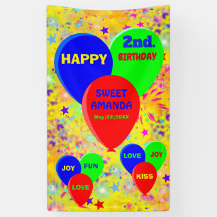 Personalisierte Party Banner bunt Luftballons