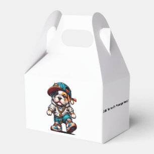 Personalisierte Party-Geschenkbox mit süßem Bulldo Geschenkschachtel