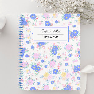 Personalisierte Pastel Coquette Blumenmuster Spira Notizbuch