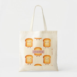 Personalisierte Pastel Niedlich Lächeln Toast Must Tragetasche