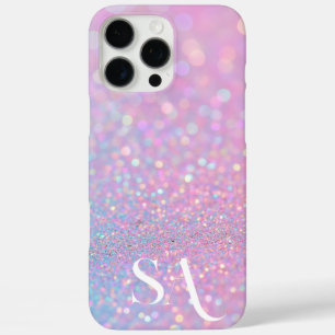 Personalisierte Pastel Pink Glitzer iPhone Case