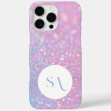Personalisierte Pastel Pink Glitzer iPhone Case