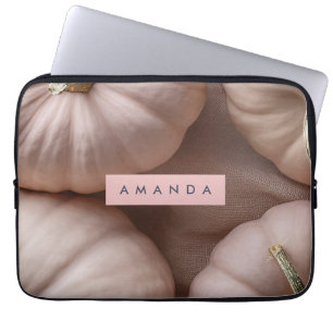 Personalisierte Pastel Pumpkin mit Goldsteg Laptopschutzhülle
