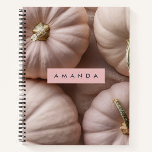 Personalisierte Pastel Pumpkin mit Goldsteg Notizbuch