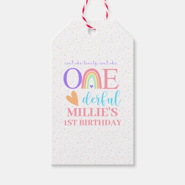 Personalisierte Pastel-Rainbow-Gift-Tags Geschenkanhänger (Vorderseite)