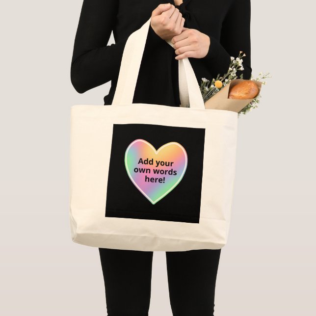 Personalisierte Pastel Rainbow Herztote Tasche (Vorderseite (Produkt))