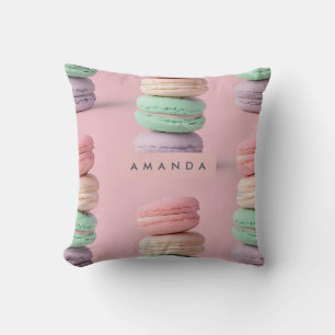 Personalisierte Pastel Rainbow Macaron Kissen