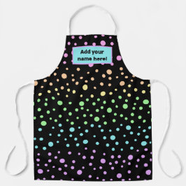 Personalisierte Pastel Rainbow Polka Dot Schürze