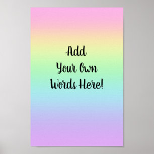 Personalisierte Pastel Rainbow Poster