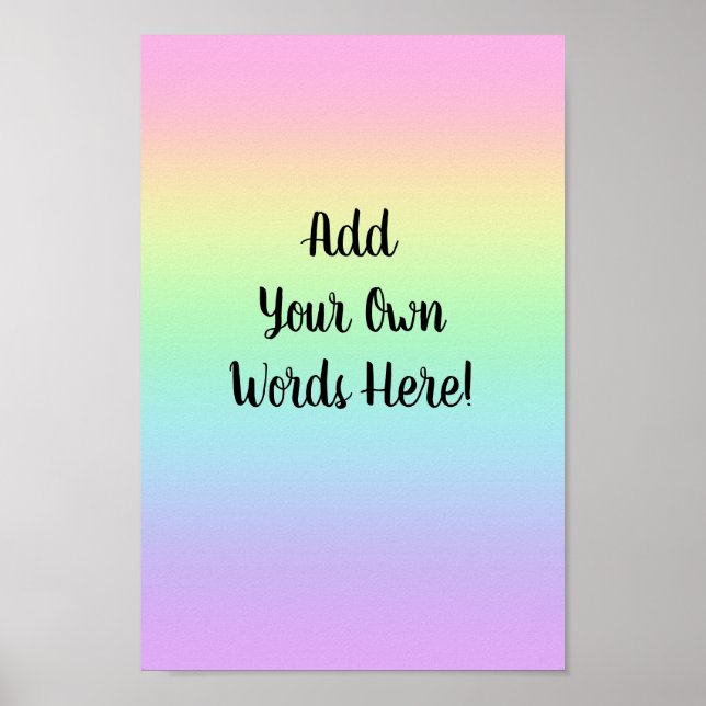 Personalisierte Pastel Rainbow Poster (Vorne)