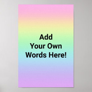 Personalisierte Pastel Rainbow Poster