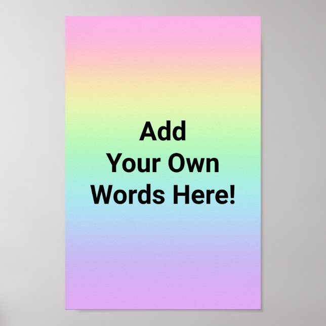 Personalisierte Pastel Rainbow Poster (Vorne)