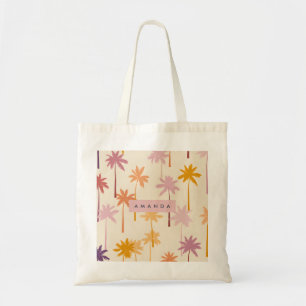 Personalisierte Pastel Tropical Sunset Palm Tree Tragetasche