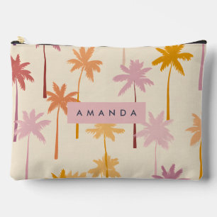 Personalisierte Pastel Tropical Sunset Palm Tree Zubehörtasche