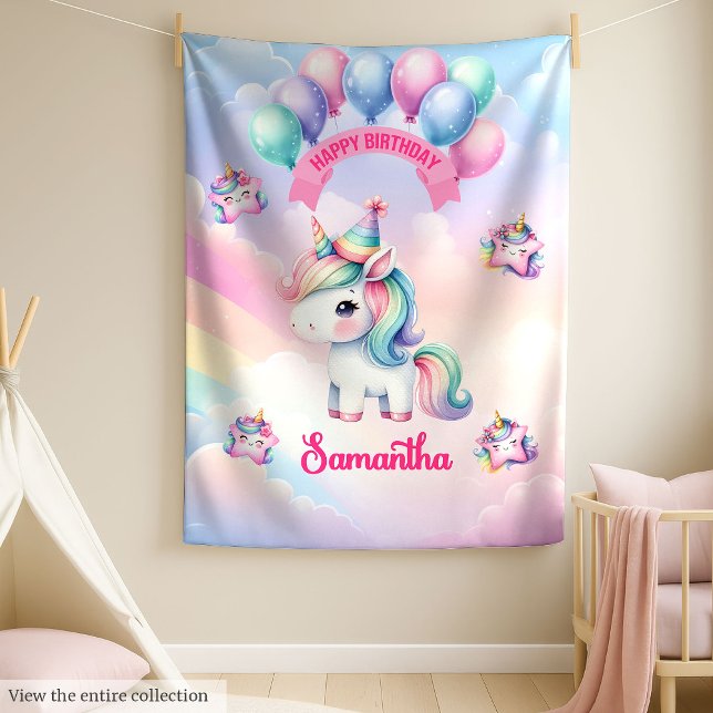 Personalisierte Pastel Unicorn Blanket Girls Gebur Fleecedecke (Personalized Pastel Unicorn Blanket Girls Birthday)