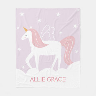 Personalisierte Pastel Unicorn Fleece Blanket