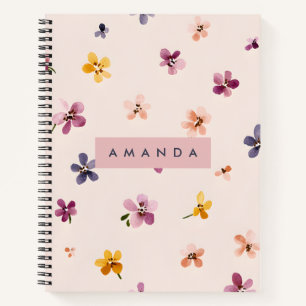Personalisierte Pastell-Blumenmuster in sanften Fa Notizbuch