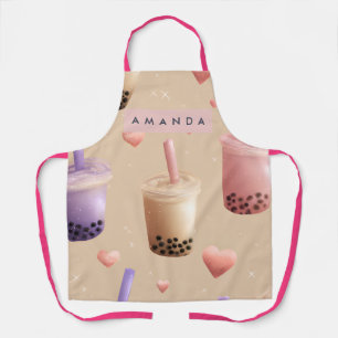 Personalisierte Pastell-Bubble-Tea-Muster-Schürze Schürze