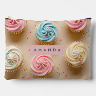 Personalisierte Pastell-Cupcake-Streusel Zubehörtasche