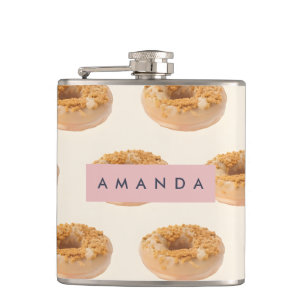 Personalisierte Pastell Donut Sprinkle Muster Flachmann