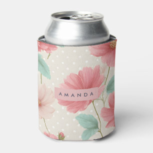 Personalisierte Pastell-Elegante Rosa Blüte Dosenkühler