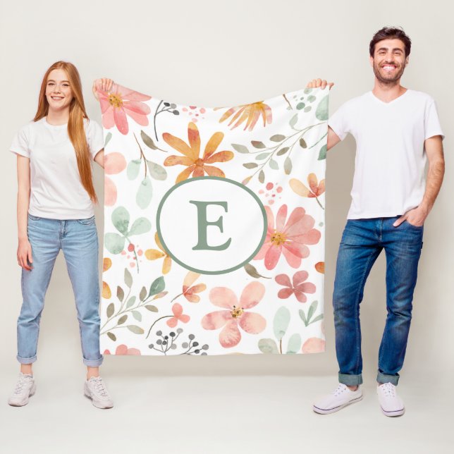 Personalisierte Pastell Floral Fleece Blanket (Beispiel)