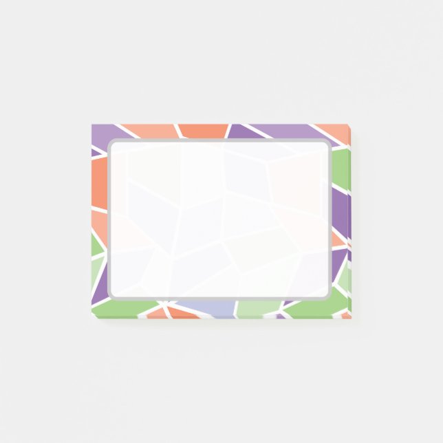 Personalisierte Pastell-Geometrie-Mosaik Post-it Klebezettel (Vorderseite)