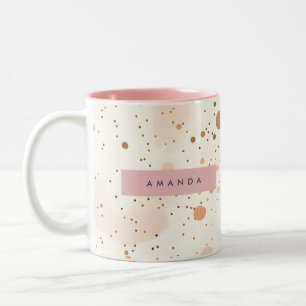 Personalisierte Pastell-Konfetti-Punkt-Style Zweifarbige Tasse