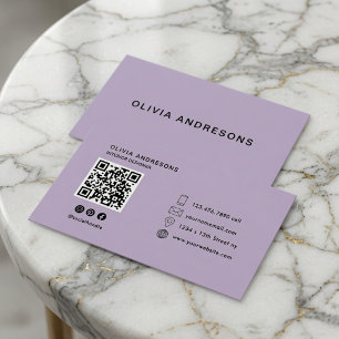 Personalisierte Pastell-Lavendel-Minimalist Visitenkarte