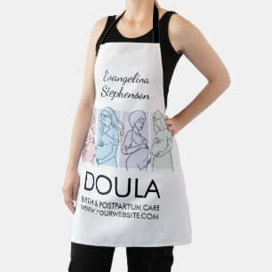 Personalisierte Pastell-Linienkunst DOULA Schürze