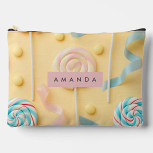 Personalisierte Pastell-Lutscher-Süßigkeiten-Swirl Zubehörtasche