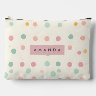 Personalisierte Pastell-Macarons Punkte-Muster Zubehörtasche