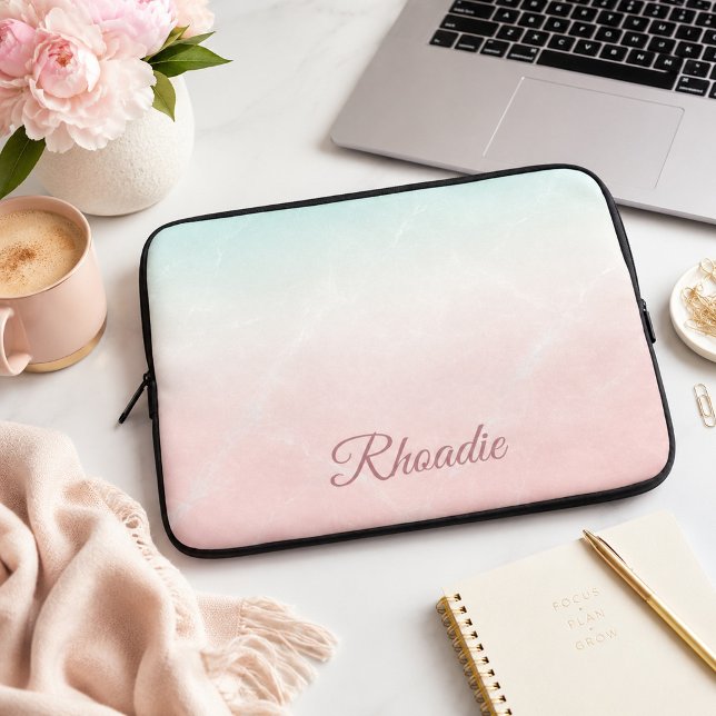 Personalisierte Pastell-Marmor-Hülle  Laptopschutzhülle (Von Creator hochgeladen)