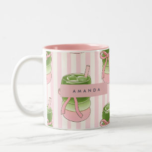 Personalisierte Pastell-Matcha-Tassen Muster Zweifarbige Tasse