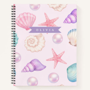 Personalisierte Pastell-Muschel Strand Individuell Notizbuch