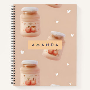 Personalisierte Pastell Peach Jam Muster Notizbuch