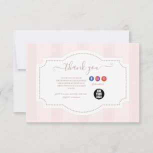 Personalisierte Pastell Pink Cake Bäckerei Dankeskarte