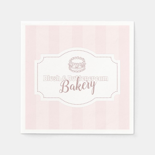 Personalisierte Pastell Pink Cake Bäckerei Serviette (Vorderseite)