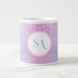 Personalisierte Pastell Pink-Glitzer-Tasse mit Mon Jumbo-Tasse