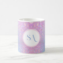 Personalisierte Pastell Pink-Glitzer-Tasse mit Mon