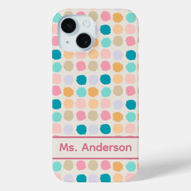 Personalisierte Pastell-Punkte Case-Mate iPhone Hülle (Rückseite)
