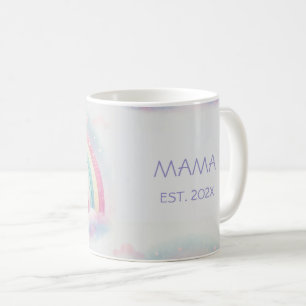 Personalisierte Pastell Rainbow Mama Tasse - Gesch