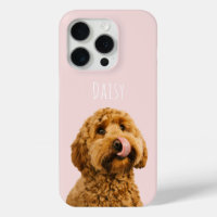 Personalisierte Pastell Rosa Telefonzelle mit Hund