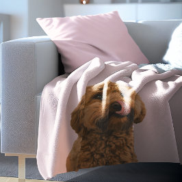 Personalisierte Pastell Rosa Telefonzelle mit Hund Fleecedecke