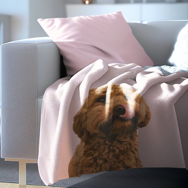 Personalisierte Pastell Rosa Telefonzelle mit Hund Fleecedecke (Von Creator hochgeladen)