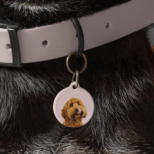 Personalisierte Pastell Rosa Telefonzelle mit Hund Haustiermarke